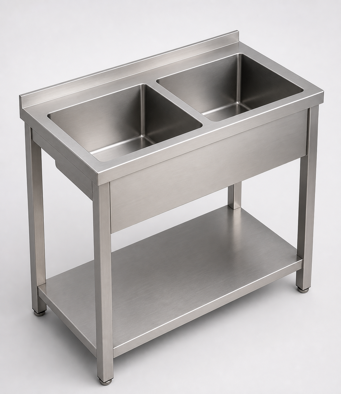 2 medencés mosogatók, csepegtetővel 1300x500, medence 400x400x250/300 – 3