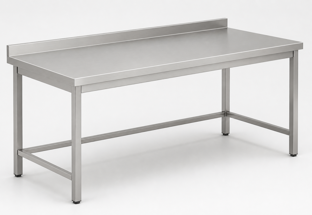 Munkaasztalok, lábösszekötővel, hátsó felhajtással 1000x400