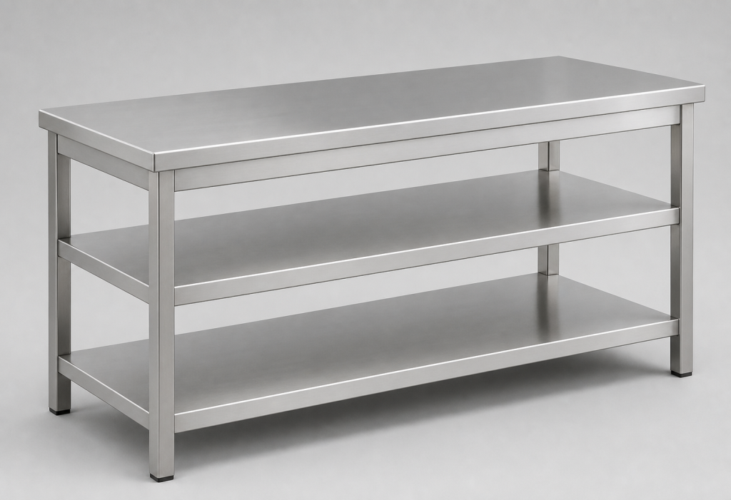 Munkaasztalok, dupla polccal 1000x400