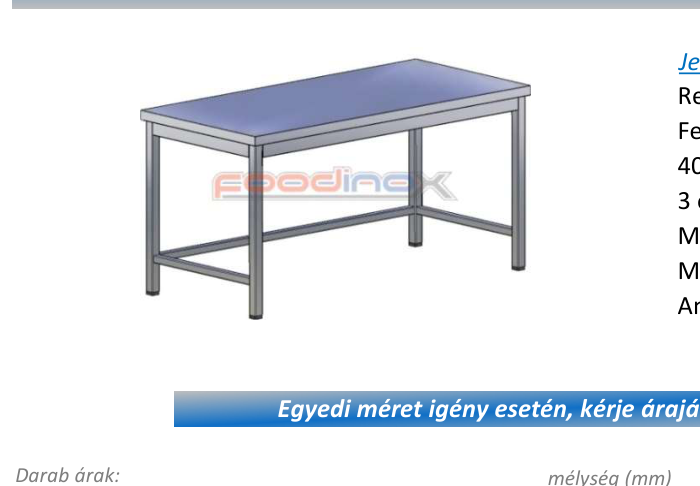 Munkaasztalok lábösszekötővel 2900x800
