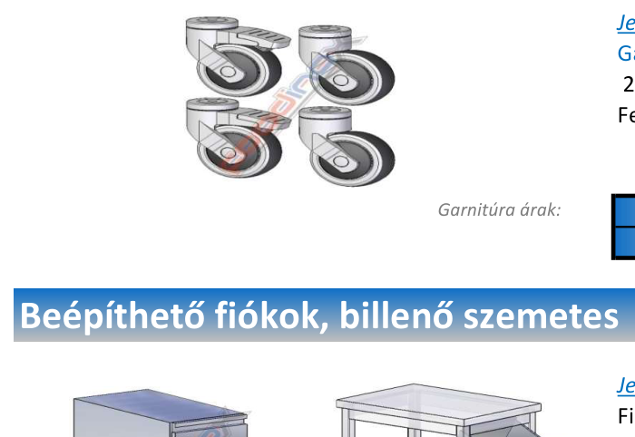 Asztal kiegészítők 125x42000