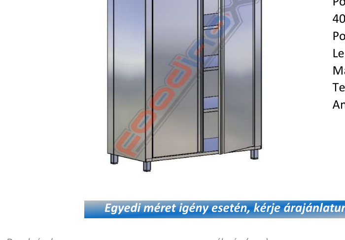 Álló szekrények, nyíló ajtóval 1300x400