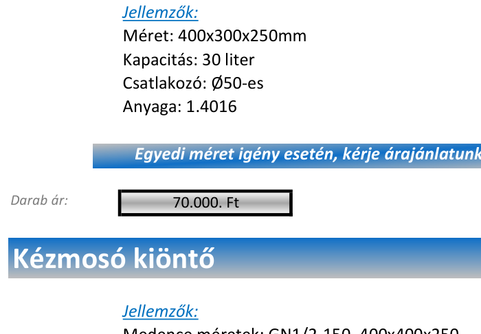 2 medencés mosogatók, csepegtetővel 500700850x174000